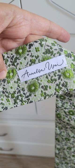 Cintura floreale bianca e verde