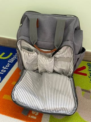 Mochila gris maternidad Teamoy