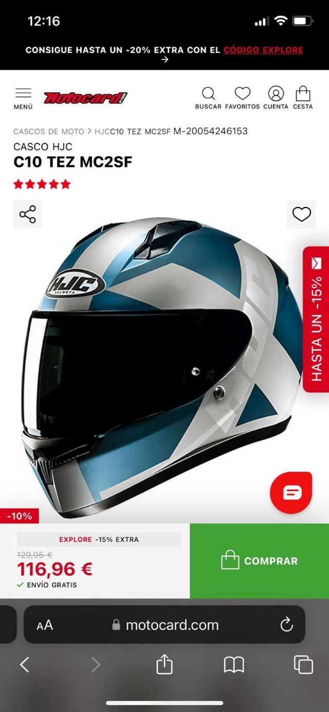 CASCO MOTO HJC C10 TEZ Gris