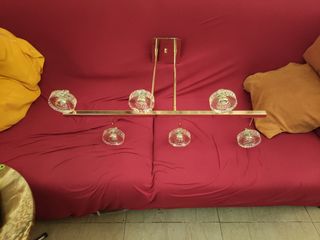 Lámpara techo dorada 6 luces