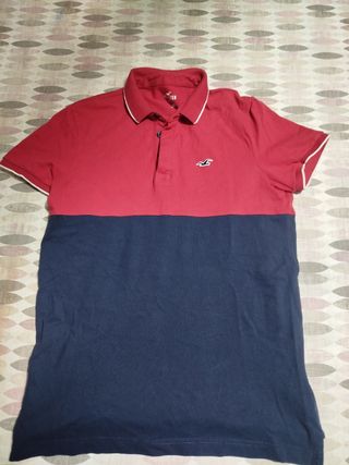Polo Hollister rojo-azul