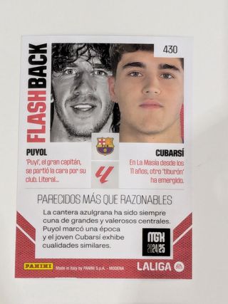 Carta Panini Puyol-Cubarsi Flashback Megacracks