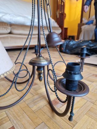 Lámpara 5 brazos estilo vintage.