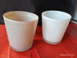 2 vasi in vetro opalino temprato