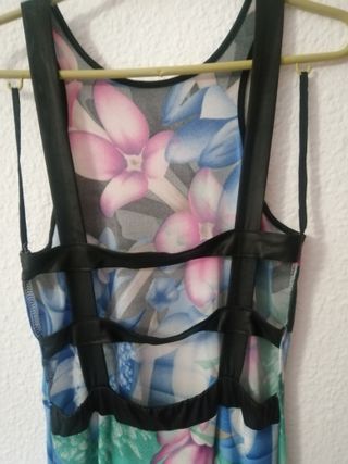 Vestido largo estampado flores