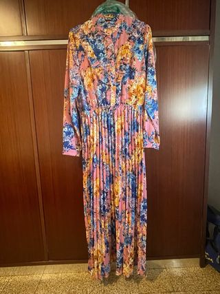 Vestito lungo floreale rosa