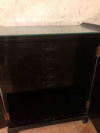 Cubertero chino lacado rojo