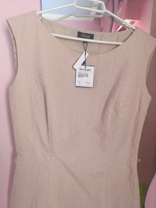 Vestido "El Corte Inglés" Elogy beige talla M
