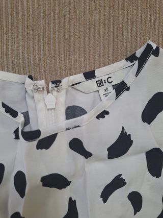 Vestido blanco y negro estampado