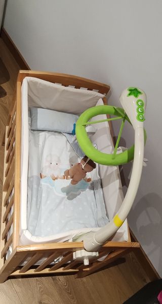 Minicuna colecho madera natural