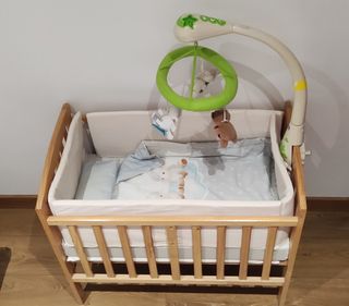 Minicuna colecho madera natural