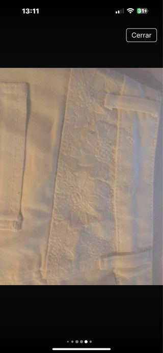 Falda Desigual blanca y dorada