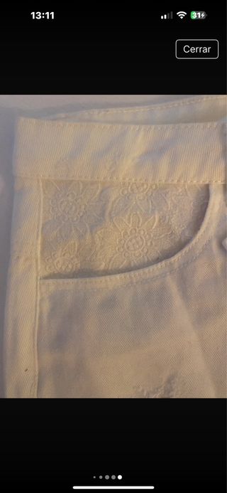 Falda Desigual blanca y dorada