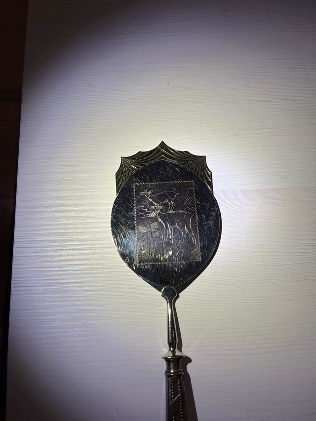 Pala pastel alpaca antigua