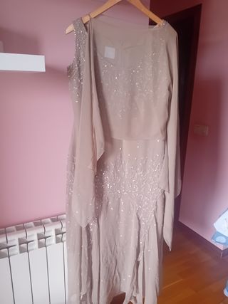 Vestido Pronovias beige fiesta