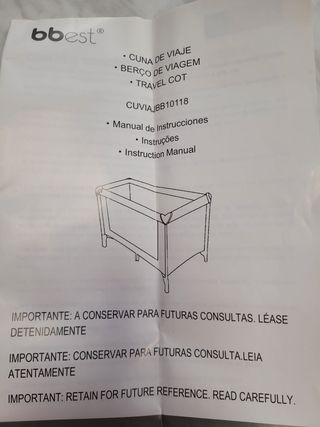 Cuna viaje Bbest - Plegable