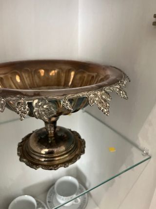 Centro mesa plateado metal - frutero