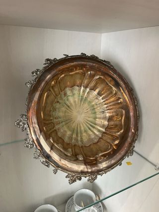 Centro mesa plateado metal - frutero