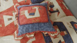 Edredom Solteiro - 1mx2m - Azul e Vermelho