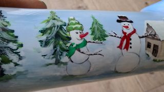Pipa bici Natale dipinta a mano