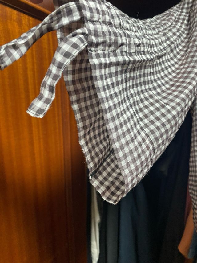 Camisa cuadros blanco y negro talla unica es ampli