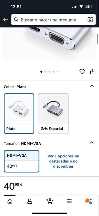 Adaptador LENTION USB-C a HDMI/VGA 4K