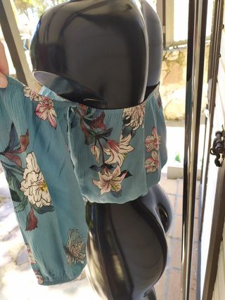 Crop top escote barco Pull & Bear