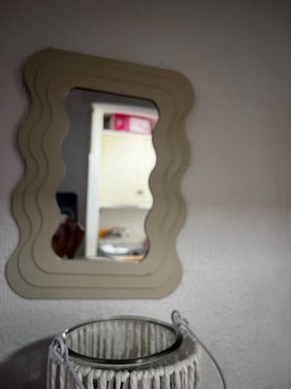 Espejo decorativo beige 27x37cm