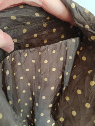 Blusa seda lunares marrón-dorado
