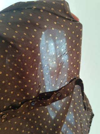 Blusa seda lunares marrón-dorado