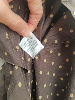 Blusa seda lunares marrón-dorado