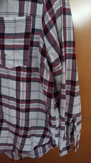 Camisa manga larga de cuadros H&M talla 44
