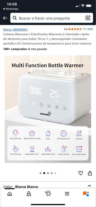 GROWNSI Esterilizador y Calienta Biberones