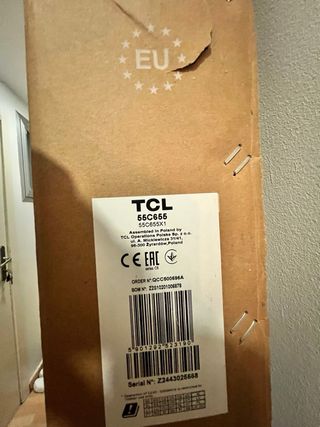 smart tv TCL 55" QLED 4K Google TV sin abrir