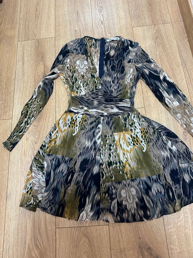 Vestido Zara estampado multicolor talla XS