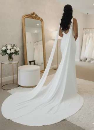 Alas de novia de gasa, capa novia