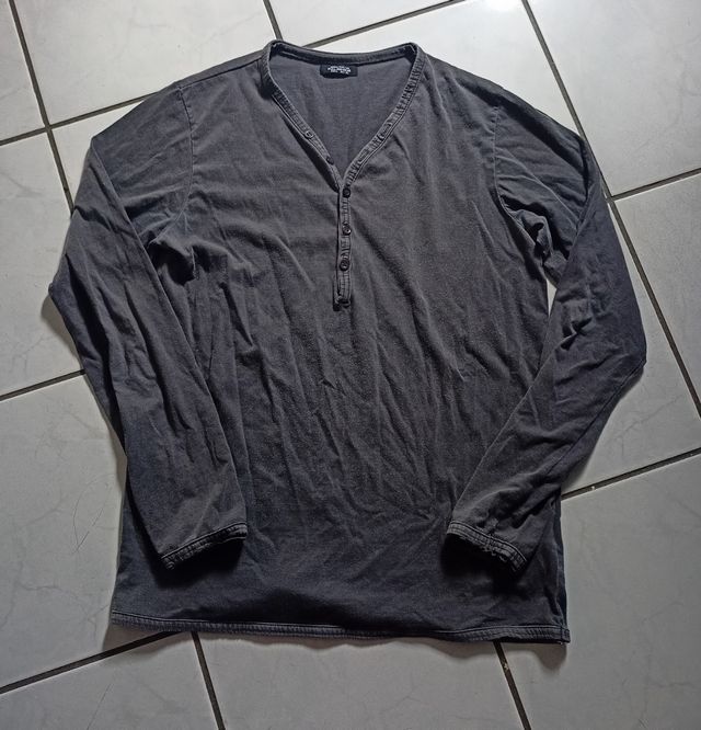 T-shirt grigio maniche lunghe M