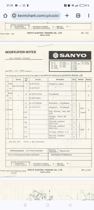 Auto Cassette Sanyo FT-210N vintage
