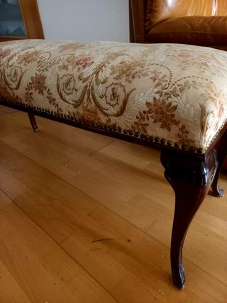 Banqueta Tipo Luis XV Antigua-Tela terciopelo