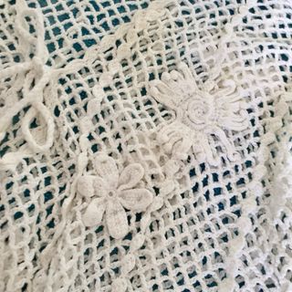 Vestido túnica Mango blanco crochet