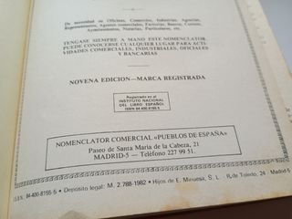 Nomenclator comercial pueblos de España 1982