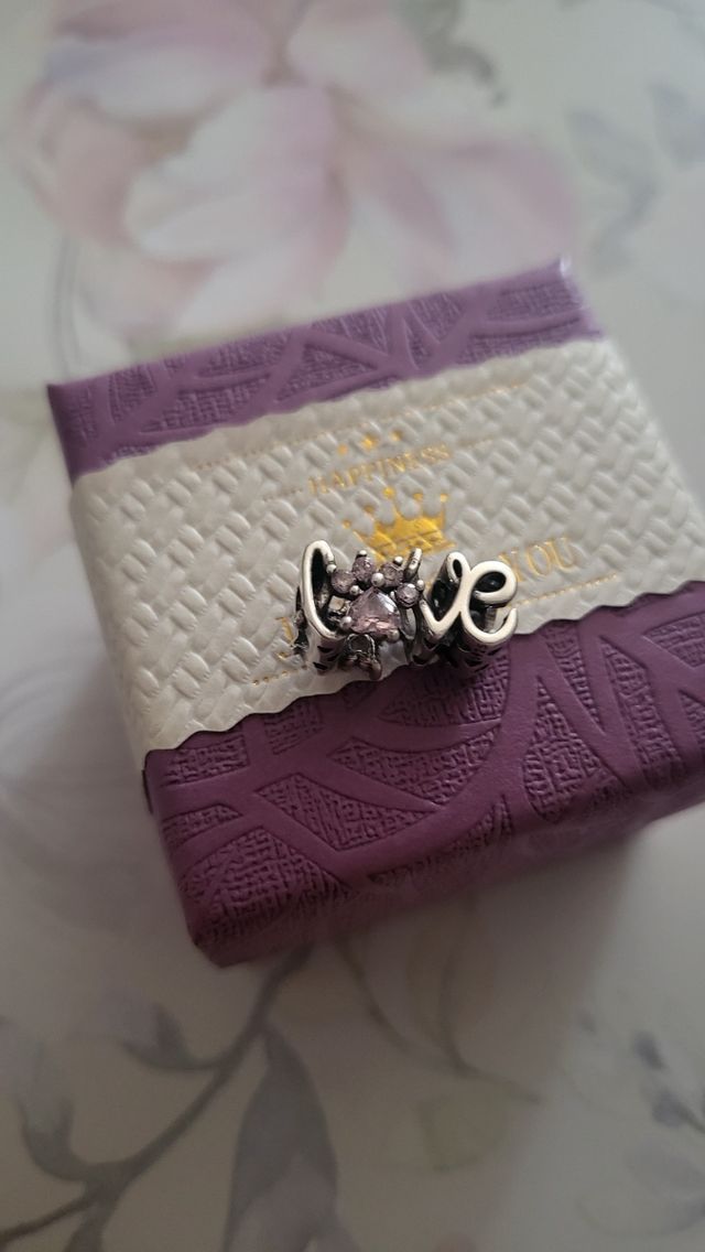 Charm plata love con huella de perro