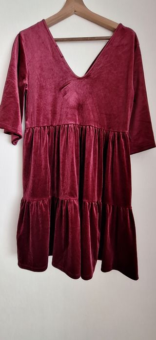 Vestido terciopelo granate