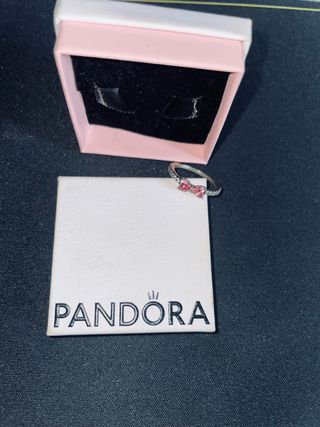 Anillo Pandora rosa y plata