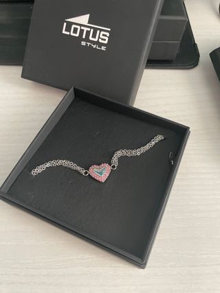 Pulsera Lotus corazón rosa