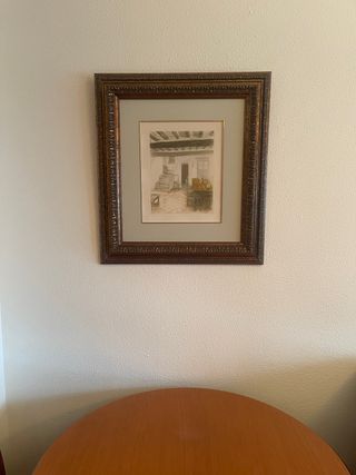 cuadro con lámina enmarcada con cristal