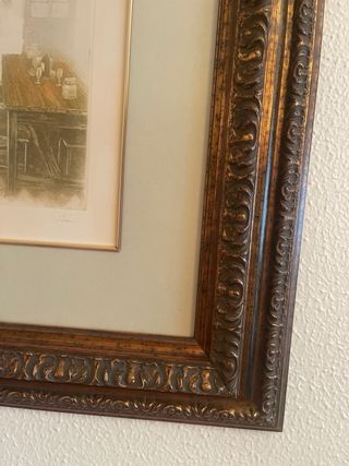 cuadro con lámina enmarcada con cristal