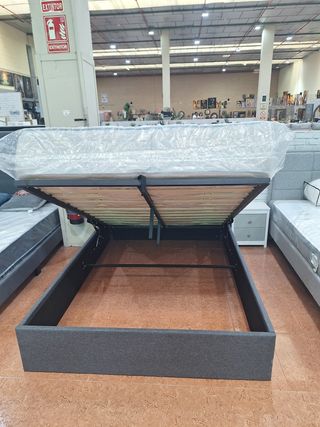 Cama canapé 135cm gris - Envío gratis