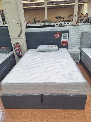 Cama canapé 135cm gris - Envío gratis