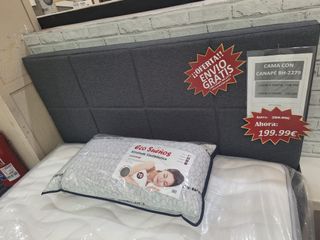 Cama canapé 135cm gris - Envío gratis